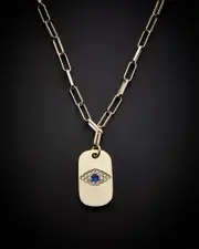 Juvell 18K Plated CZ Evil Eye Necklace