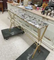 Agate Console Table Modern Accent Side Stand Sofa Entryway Hall Display Storage