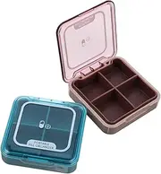 Healeved 2pcs Box Medicine Storage Box Square Container Daily Medicine Container Open Lid Holder Pill Case Portable Pill Organizer Portable Supplement Case Small Holder Mini Pp