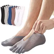 [Simoda] 5 Pairs Orthopedic Compression Socks Women Men Full Toe Breathable Yoga Socks Ultra Low Cut Liner with Gel Tab (Style B(EU40-44)), Style B(EU40-44), Medium