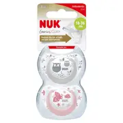 NUK Genius Colour Orthodontic Plus Soother 18-36 Months Dummy Pacifier 2 Pack