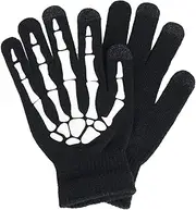 [Yardwe] 1 Pair Glowing Skeleton Gloves Keep Warm Night Bike Riding Gloves Gloves Fluorescence Outdoor Riding at Night Acrylic Halloween Gloves Halloween Outdoor Riding Gloves