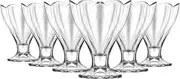 6X Clear 250ml Lily Glass Ice Cream Bowls - Small Mini Kitchen Fruit Salad Sundae Trifle Dessert Cocktail Pudding Serving Cup Dishes Set - by LAV
