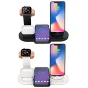 2pcs Wireless Charger Dock 3 in 1 Charging Station Wireless Charger Stand for Apple iPhone Watch -Black and white