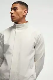 MAN BOOHOO MAN Stripe Seersucker Funnel Neck Smart Jacket Small Men's NWT