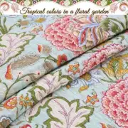 BEAUTIFUL CHIC COTTAGE BLUE GREEN RED PINK LEAF PALM BOHEMIAN BOHO QUILT SET
