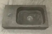 Handmade Concrete Cement Gray Rectangular Sink Basin, Brand New One Of A Kind
