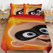 v2714 Bed Sheets Bedding The Incredibles Cartoon Bedding Sets Ultra Soft Skin-Friendly Duvet Cover 3 Piece, Cute Comforter Cover Bed Set for Boys Gir