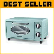 50's Americana Style Toaster Oven - Adjustable Timer, 8” Pizza Capacity, Mint