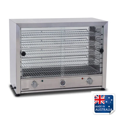 Hot Food Display Warmer 100 Pie Square Front Glass Pie Master Roband No Light