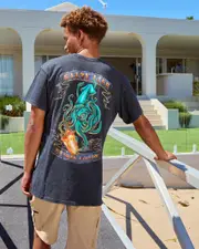 [Salty Life] Salty Life Men's Kraken A Coldy T-Shirt in Navy Acid Size Medium M Navy Acid