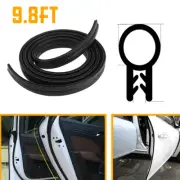 9.8Ft Shape Rubber Seal Car Door Edge Guard Molding Trim Protectors Strip BK