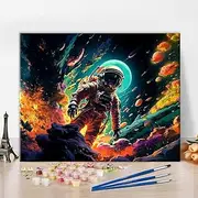 TUMOVO Paint by Numbers for Adult, Astronaut Adults' Paint-by-Number Kits Colorful Space Paint by Number Adult Paint by Number DIY Acrylic Number Painting Kits Canvas Arts for Adults, 16 x20 Inch