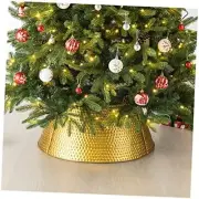 Glitzhome 26" D Hammered Metal Tree Collar Tree Base Cover Decorative Golden