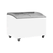 Exquisite Curved Glass Display Chest Freezers with 5 Baskets