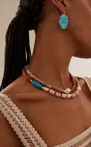 [Lizzie Fortunato] New Bloom Turquoise Gold-Plated Earrings