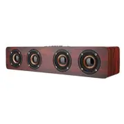 Wooden Bluetooth Speaker, 12W TV Computer Speaker Sound with 4 Bass Subwoofer