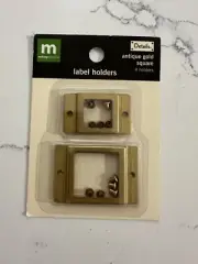 Making Memories Antique Gold Square Label Holders (4 Count) Scrapbooking Crafts