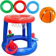 Water Toy Kids Inflatable Pool Basketball Toy Swimming Pool Basketball Game with Circle & Balls, Kids Water Games Water Toy Throwing Game Set for Summer
