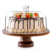 Cake Stand with Dome Lid Cake Display Server Tray for Birthday Party Baking