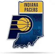 Rico Industries NBA Basketball Indiana Pacers State Shape Shape Cut Pennant - Home and Living Room Décor - Soft Felt EZ to Hang