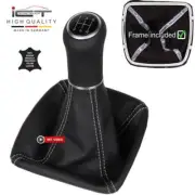 ICT gear shift knob boot for Ford C-Max 2 DXA 5gear leather stitch silver B64