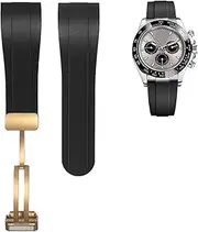 [GUMMMY] 22mm Curved End Rubber Watchband for Rolex Submariner DAYTONA GMT Yacht-Master Silicone Strap Black Watch Band Sports Bracelet