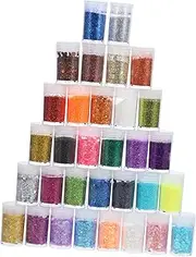 Beatifufu Nail Art Glitter Sequins 32 Colors Manicure Glitters Set DIY Makeup Sequins