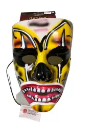 Fancy White Frown Skull Face Full Head Mask Halloween Costume Adult OSFM