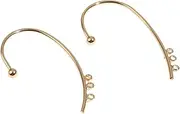 [EIYIELX] Ear Cuff Clip On Stud Wrap Earrings Cuff Earcuff Wrap for Making(Gold)