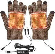 [Generic] USB Heated Gloves,USB Plug-in Heated Hand Warmer | 3 Temperature Settings, Heated Typing Thermal Gloves for Skiing, Snowboarding, Driving, Biking, Running