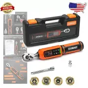 Versatile 3/8 Drive Digital Torque Wrench with Extension Bar & Soft Grip Handle