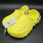 Crocs Echo Womens 9 Mens 7 Yellow Reflective Backstrap Slip On Clogs Shoes Slide