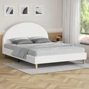 ALFORDSON Bed Frame Queen Double King Single Mattress Base Platform White Boucle