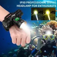 在飛比找蝦皮商城精選優惠-Ipx8防水潛水燈led水肺頭燈1 100米水下潛水露營燈