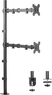 Tall Dual Monitor Desk Mount Stand, 99cm Vertical Adjustable Holder