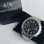 美國百分百【ARMANI EXCHANGE】AX 手錶腕錶 阿曼尼 鋼錶帶 三眼 大鏡面 AX1750 黑色 BG34