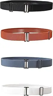 [Zodaqian] 4PCS Belt for Women ，Elastic Stretch Waist Belt with Flat Buckle，Adjustable Belt Women’s for Jeans, Pants & Dresses