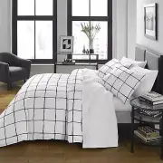 City Scene Zander Twin Duvet Cover Set in White