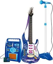 [Kcolly] Karaoke Microphone Guitar Musical Set Multifunctional Musical Instruments Kits Adjustable Volume Enclosed Knobs Electric Guitar with Microphone Amplifier