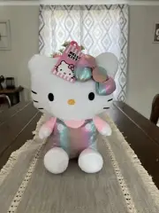 Hello Kitty Metallic Rainbow Plush Backpack New