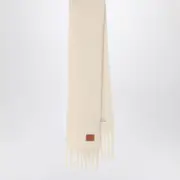 [Loewe] White wool and mohair scarf One size White