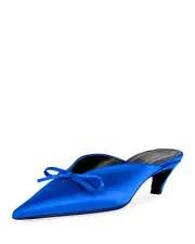 Balenciaga Satin Pointed-Toe Slide Mule Shoes Size 39.5 MSRP: $750.00