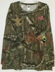 NWT Mossy Oak Break-up Country Women's/Ladies Camo Long Sleeve Henley T-Shirts