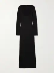 [SKIMS] SKIMS - Soft Lounge Ribbed Stretch-modal Maxi Dress - Onyx - Black - M M Black