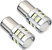 2PCS Ba15s 1156 P21w 12V 24V LED Bulb 6000K White 6W Super Bright 24-SMD 3030 LED Light Bulbs for RV Interior Lights Auto Backup Reverse Light, Tail Turn Signal Light, Stop DRL Lights, Rear Fog Lamp
