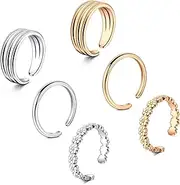 [TOKRING] Toe Rings for Women Silver Rose Gold Adjustable Toe Ring Women Beach Foot Jewelry for Summer Sandals