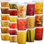 75 Pcs Deli Containers with Lids, [8/16/32oz, each 25sets]Combo Plastic Food Storage Containers Premium Plastic BPA-Free, Freezer Storage, Meal Prep Containers, Microwaveable & Dishwasher Safe