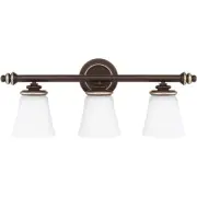 Capital Lighting Champagne Bronze Asher Vanity Bathroom 3 Light 27" Fixture