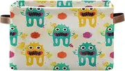 Cute Monster Splash Closet Storage Basket, Collapsible Decorative Fabric Basket with Handle for Home/office